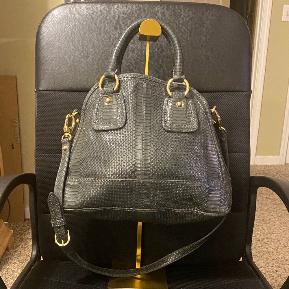 Talbots Dark Gray Textured Satchel